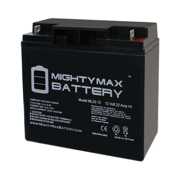 12V 22AH Replacement Battery For Black Decker VEC026BD 400 - 2 Pack